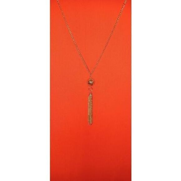 MSK Polyester Red Dress With 2 tone gold Chain Size 8 NWOT - Picture 2 of 10